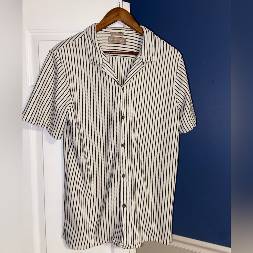 Classic Black and White Striped Button Down Shirt